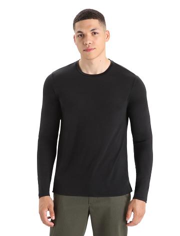 Pánské Long Sleeve Icebreaker Merino Sphere II T-Shirt Černé | CZ 1716HAPK